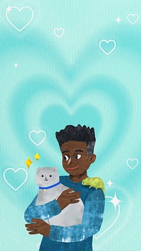 Pet lover aesthetic iPhone wallpaper, paper craft collage