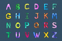 A to Z, colorful paper English alphabet set
