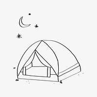 Night camping, aesthetic illustration design element vector