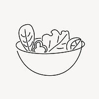 Garden salad, aesthetic illustration design element vector