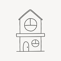 Modern house, aesthetic illustration design element vector