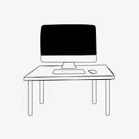 Working desk, aesthetic illustration design element vector