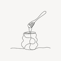 Honey dipper, aesthetic illustration design element vector