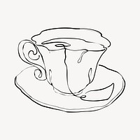 Tea doodle, aesthetic illustration design element vector