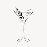 Olive cocktail, aesthetic illustration design element vector