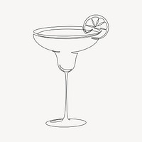 Lemon cocktail, aesthetic illustration design element vector