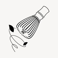 Matcha whisk, aesthetic illustration design element vector