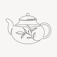 Brewing tea, aesthetic illustration design element vector