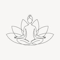 Wellness lotus, aesthetic illustration design element vector