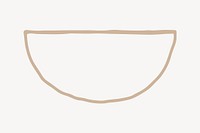 Beige semicircle, aesthetic illustration design element vector