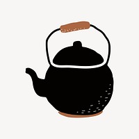 Tea pot, aesthetic illustration design element vector