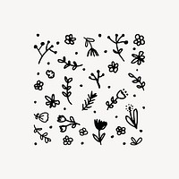 Flower doodle, aesthetic illustration design element vector