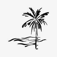Palm beach, aesthetic illustration design element vector
