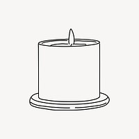 Scented candle, aesthetic illustration design element vector