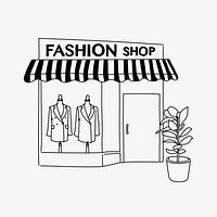 Fashion shop line art illustration isolated background