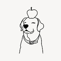 Cute dog pet line art illustration isolated background