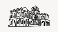 Government building line art illustration isolated background