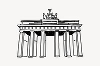 Brandenburg Gate Germany line art illustration isolated background