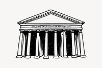 Pantheon Rome line art illustration isolated background