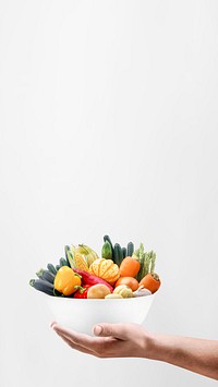 Vegetable bowl iPhone wallpaper, healthy food image