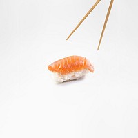 Salmon sushi background, Japanese food image