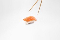 Salmon sushi background, Japanese food image