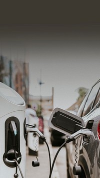 Charging EV cars iPhone wallpaper, electric vehicle image