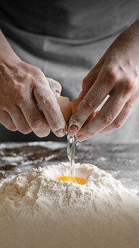 Egg mixing flour iPhone wallpaper, baking image