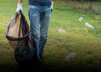 Volunteer garbage cleanup background, environment image