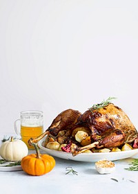 Homemade thanksgiving turkey background
