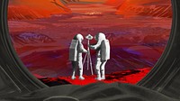 Astronauts taking picture HD wallpaper, mars landscape