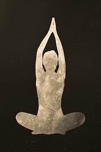 Yoga woman, galaxy silhouette remix