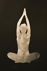 Yoga woman, galaxy silhouette remix psd