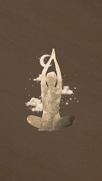 Yoga woman, galaxy silhouette remix