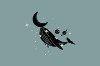 Swimming whale, galaxy aesthetic remix