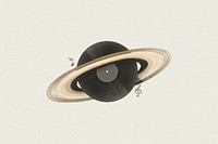 Vinyl record Saturn, music aesthetic remix