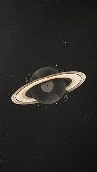 Vinyl record Saturn, music aesthetic remix