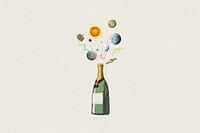 Popping champagne bottle, galaxy remix