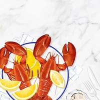 Lobster boil background, seafood digital painting