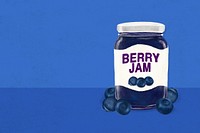 Berry jam background, bread spread digital painting