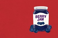 Berry jam background, bread spread digital painting