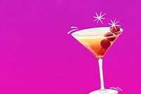 Cocktail aesthetic background, alcoholic drinks illustration