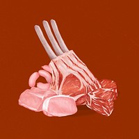 Butchery fresh meat, food illustration