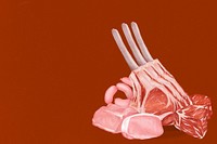 Raw ribs background, food illustration