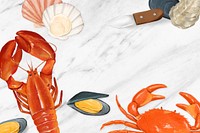 Seafood boils background, lobster, crab illustration