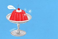 Red jello pudding background, dessert illustration