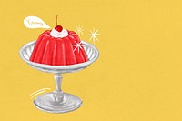 Red jello pudding background, dessert illustration
