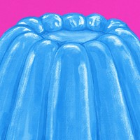 Blue jello pudding background, dessert illustration