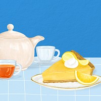 Lemon cheesecake background, dessert illustration