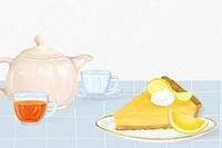 Lemon cheesecake background, dessert illustration